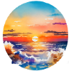Coucher de soleil sur la mer