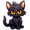 Little Black Kitten Cartoon Character