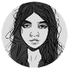 B/W Woman Face Abstract
