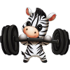 Fitness Zebra with Dumbbell, Motivating