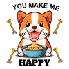 Chien heureux rêve d’os.