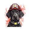Labrador Feuerwehr Feuerwehrmann Hund