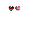 Kenya USA Heartbeat Flag Kenyan