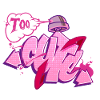 Graffiti 'Too cute | Too cute