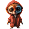 Charming meerkat in hooded jacket