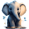 Baby Elephant Cartoon Illustration