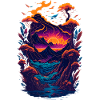 Fantastic landscape illustration