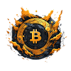 Bitcoin logo anime sytle