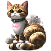 Cat love in fabric