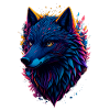 bunter abstrakter Wolf