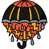 Umbrella with rain cloud