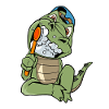 Toothbrush crocodile brushing teeth