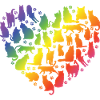 Heart of Cats - Rainbow