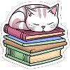 Sleeping Book Cat