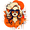 Retro Beauty: Blondie with sunglasses
