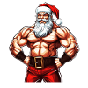 Santasaurus Flex: Weihnachts-Bodybuilder mit Weihnachtsmann