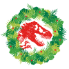 Jurassic World Christmas Design T-Rex With Wreath