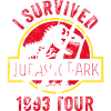 Jurassic Park Scratched Logo I Survived 1993 Tour