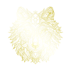 Wolf Mandala gold