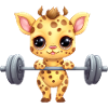 Exercising Giraffe, Fitness Animal Design