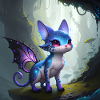 Alien cat with wings, Fantastic