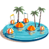 Piscine palmiers et ballons