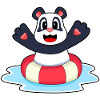 Panda Swim Ring Été