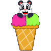 Crème glacée Panda Waffle