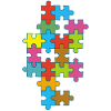 Mehrfarbiges, unvollständiges Puzzle