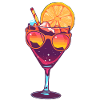 Cocktail glass with sunglasses
