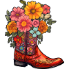 Cowboy Boots Fleurs Musique country