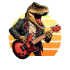 T-rex plays guitarist Dino