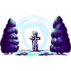 Cross between trees
