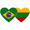 Brazil Lithuania Flag Heart