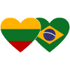 Lithuania Brazil Flag Heart