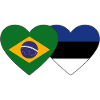 Brésil Estonie Drapeau Coeur