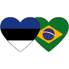 Estonia Brazil Flag Heart