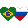 Brésil Russie Flag Coeur