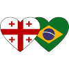 Georgia Brazil Flag Heart