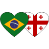 Brésil Géorgie Drapeau Coeur