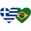 Grèce Brésil Flag Coeur