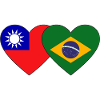 Taiwan Brazil Flag Heart