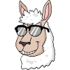 cool llama with sunglasses
