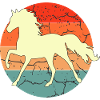 Vintage Retro Horse Sunset For Horse Lovers
