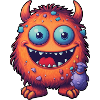 Kleines Monster "Kuller" im Comic-Stil