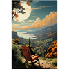 Berg-Retro-Urlaub, Retro-Stil