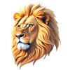 Majestic lion's head