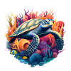 Vibrant Sea Turtle