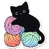 Katze mit Sensen auf Garnball