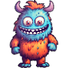 Kleines Monster "Munchkin" im Comic-Stil